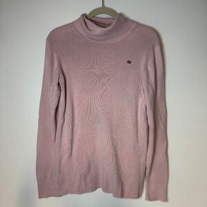 Vintage Baby Pink Ralph Lauren Polo Jean Co Ribbed Turtleneck Top 90s Y2K